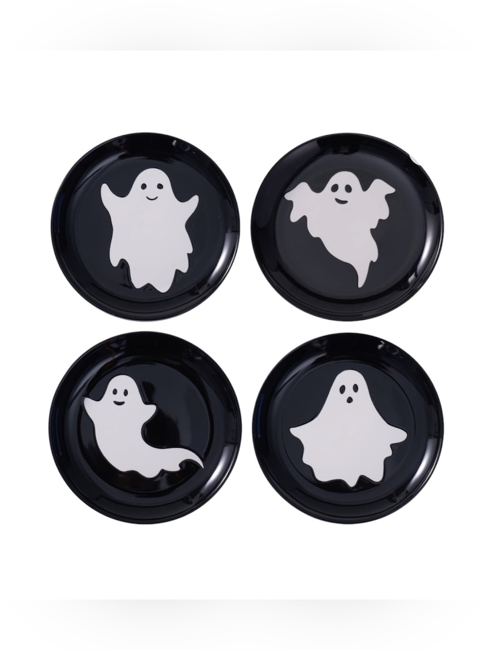 Halloween 4pk Ceramic Ghost Appetizer Plates
